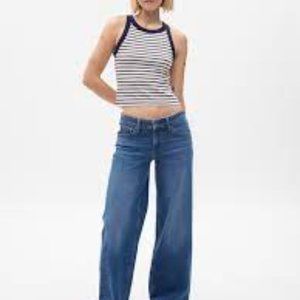 GAP Low Rise Stride Wide-Leg Jeans, 33R/16
